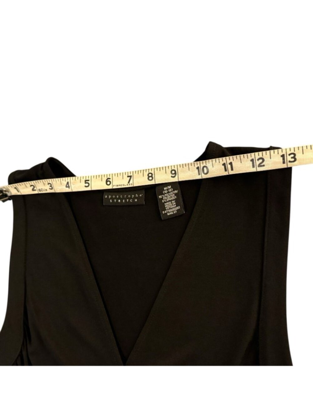 Balletcore Sleeveless Black Dress Women's M Faux Wrap Fit & Flare Minimalist - Picture 13 of 16